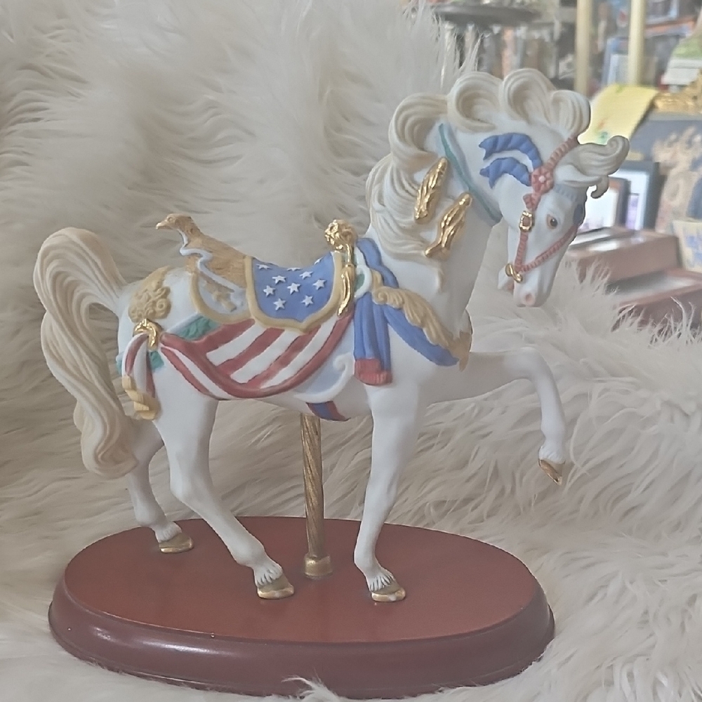 Patriotic Carousel Horse Figurine